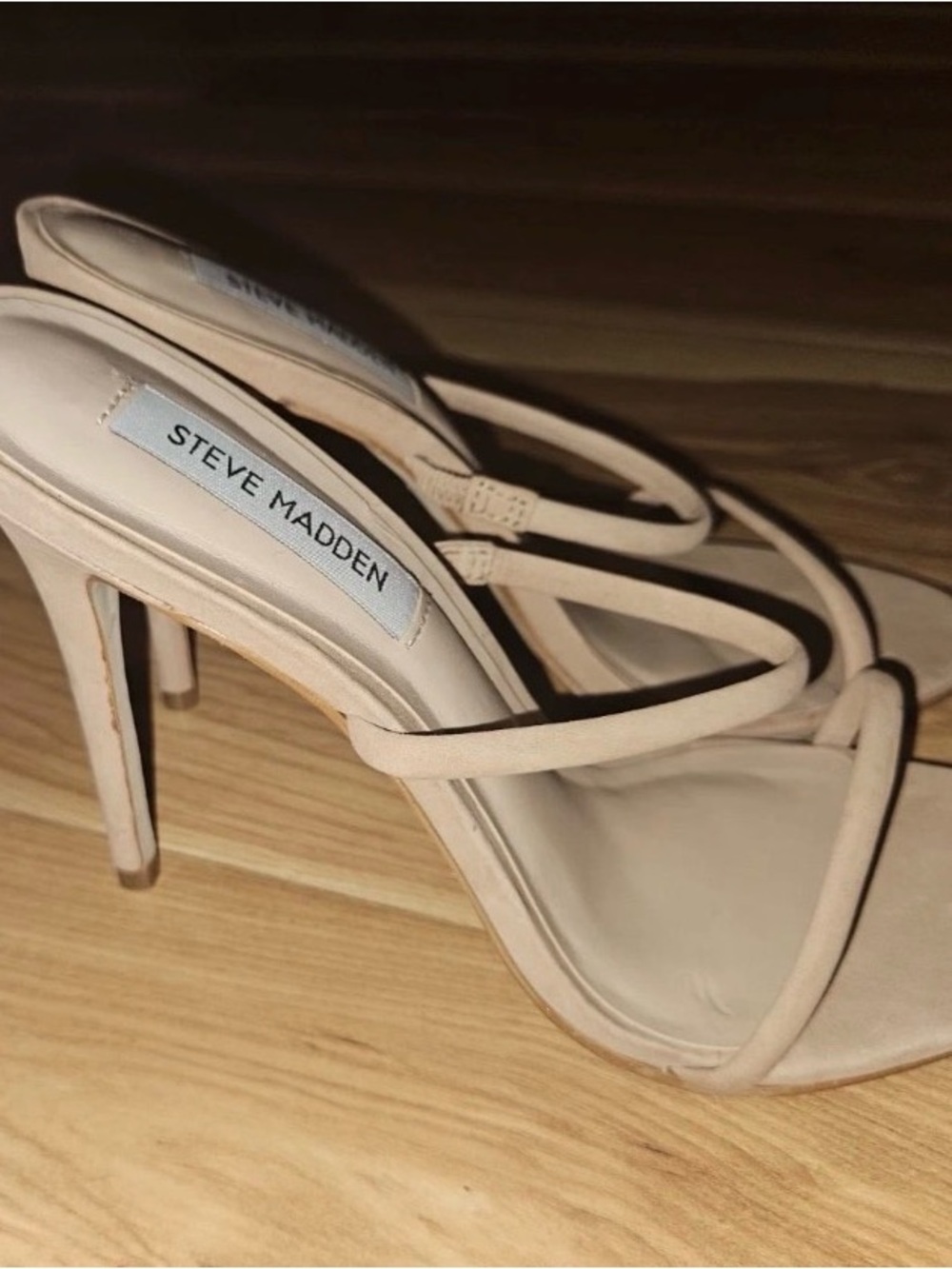 Steve Madden Beige Strappy Stiletto Heels
